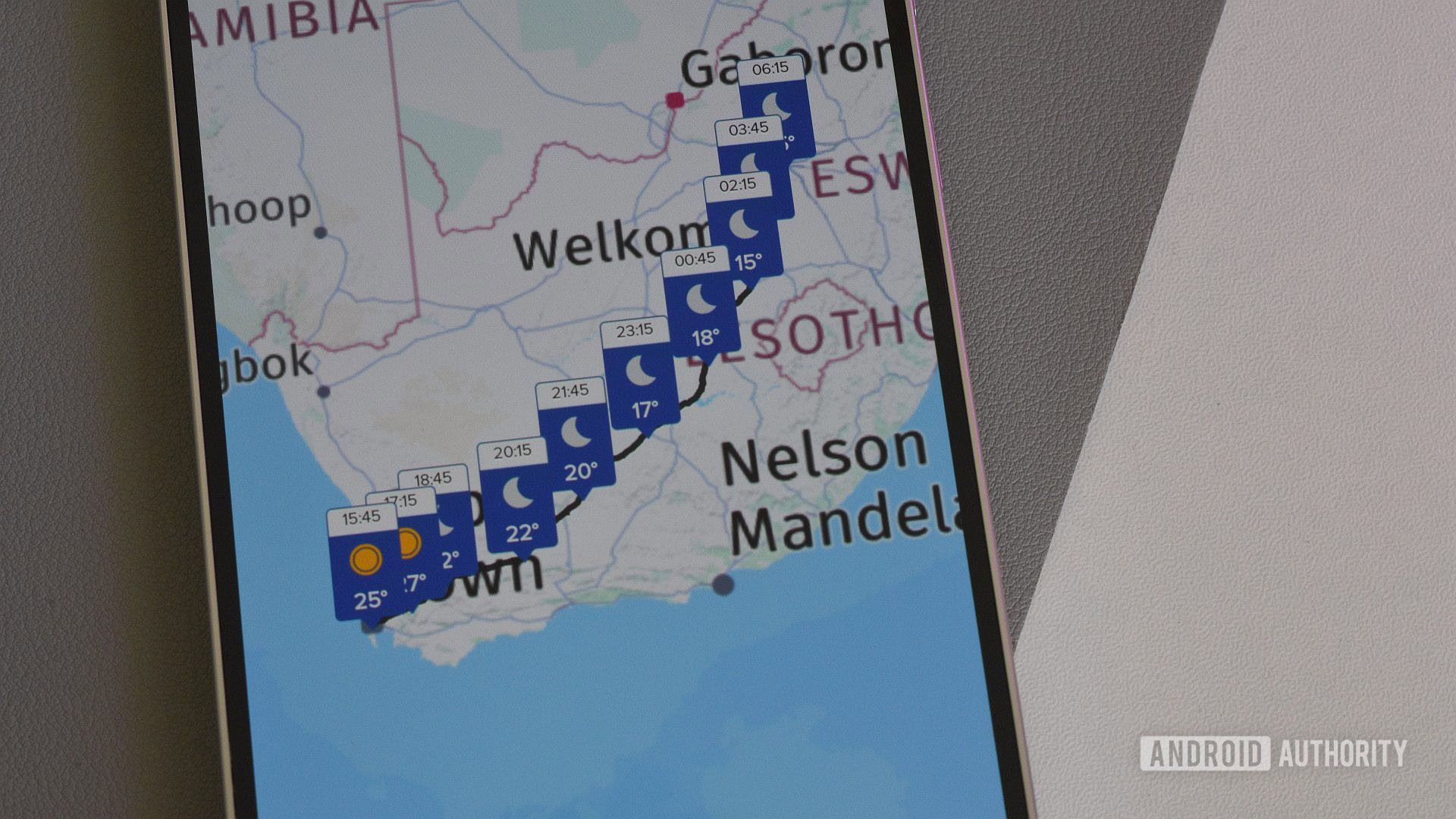morecast previsão de navegação do aplicativo Android 2