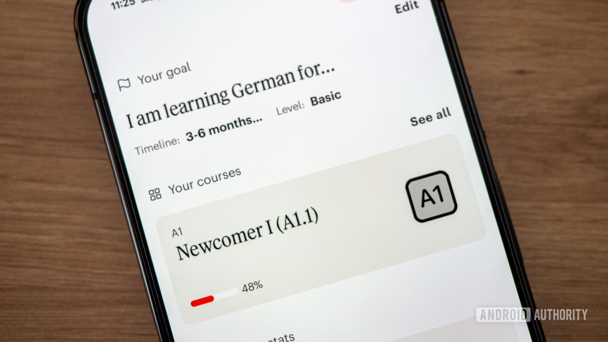 nível de meta de aprendizagem de idiomas da Babbel