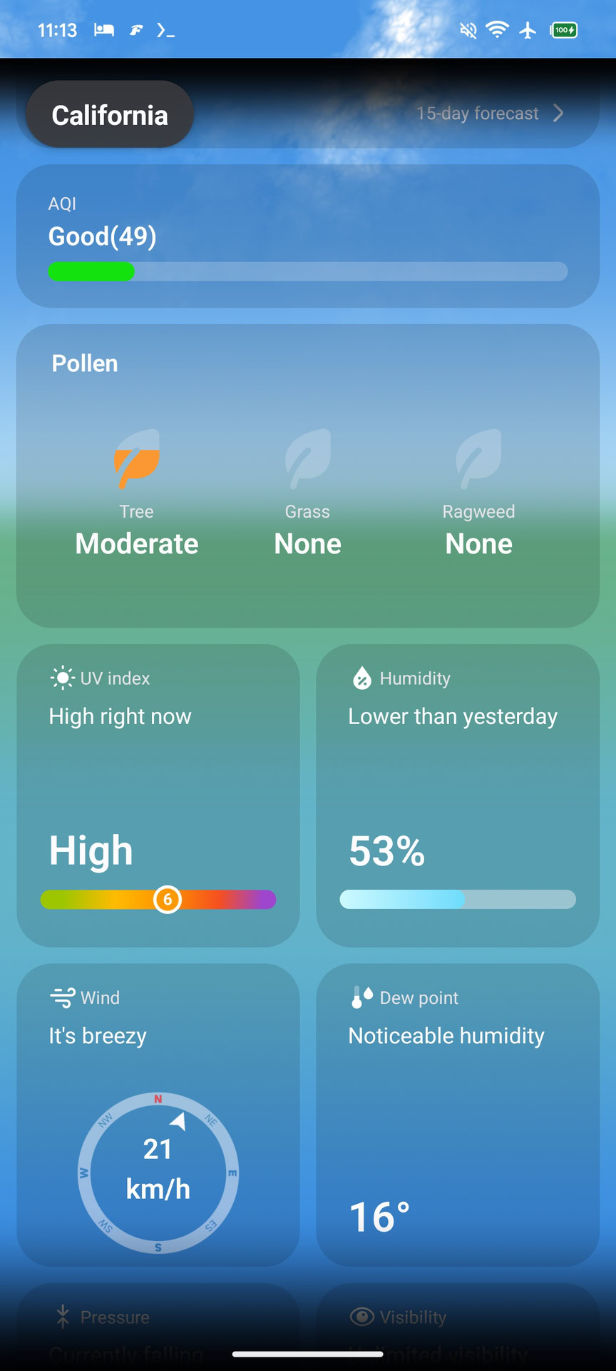 Aplicativo Samsung Weather Pollen Old UI