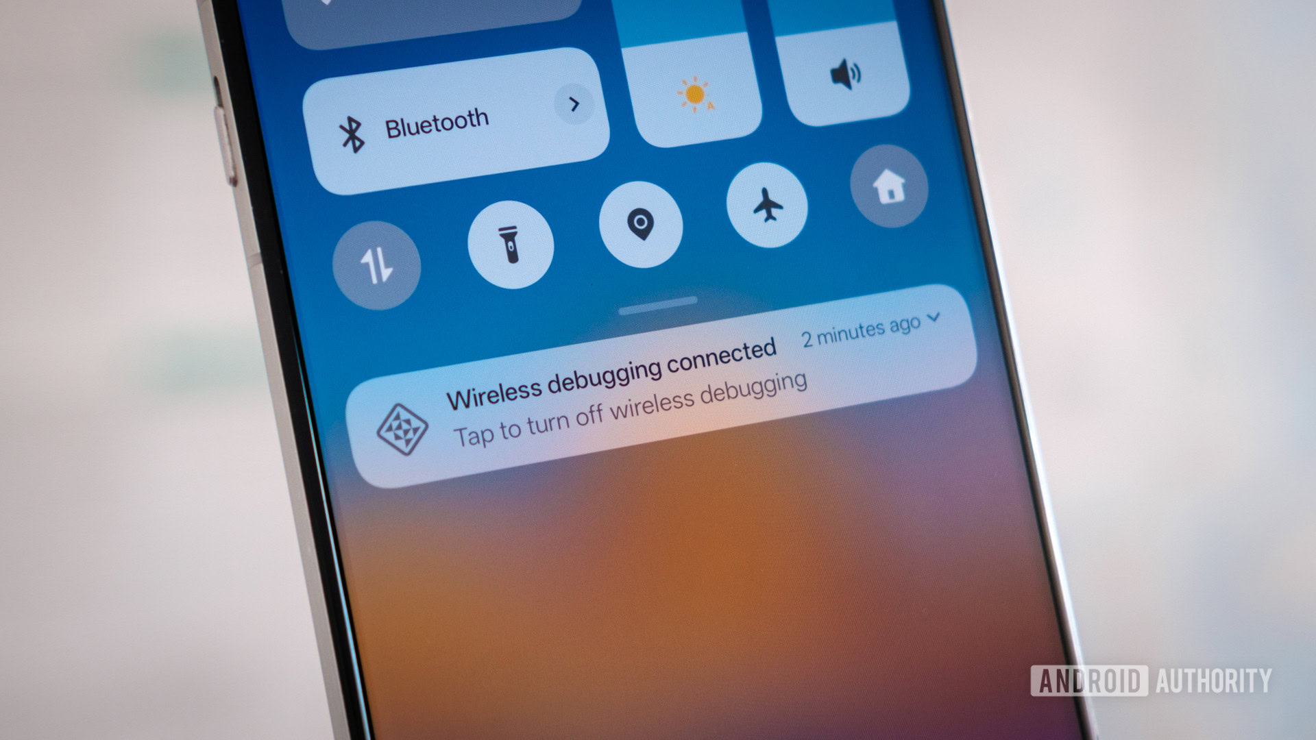 Notificação de depuração sem fio do Android Notificação de depuração sem fio do Android