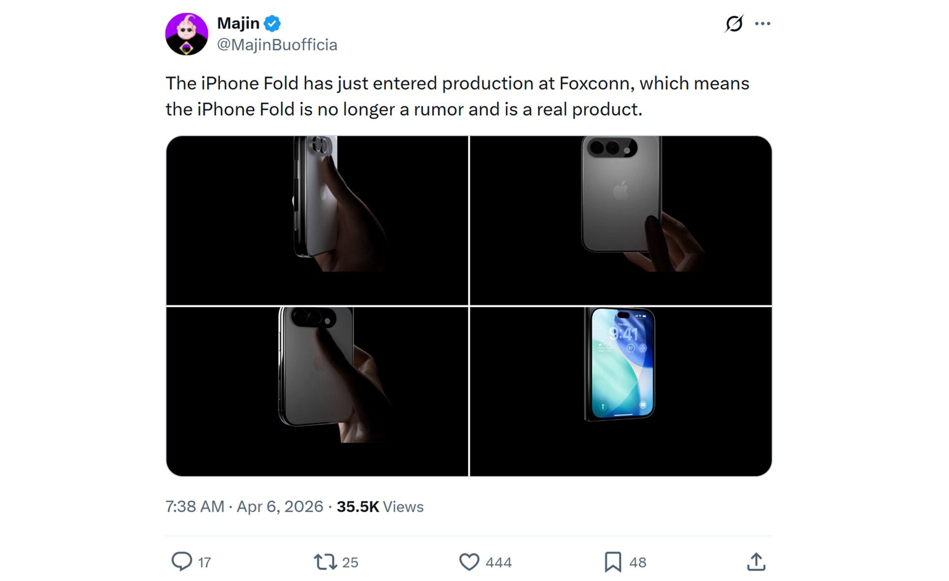 Rumor de produção do Apple iPhone Fold X Post Rumor de produção do Apple iPhone Fold X Post
