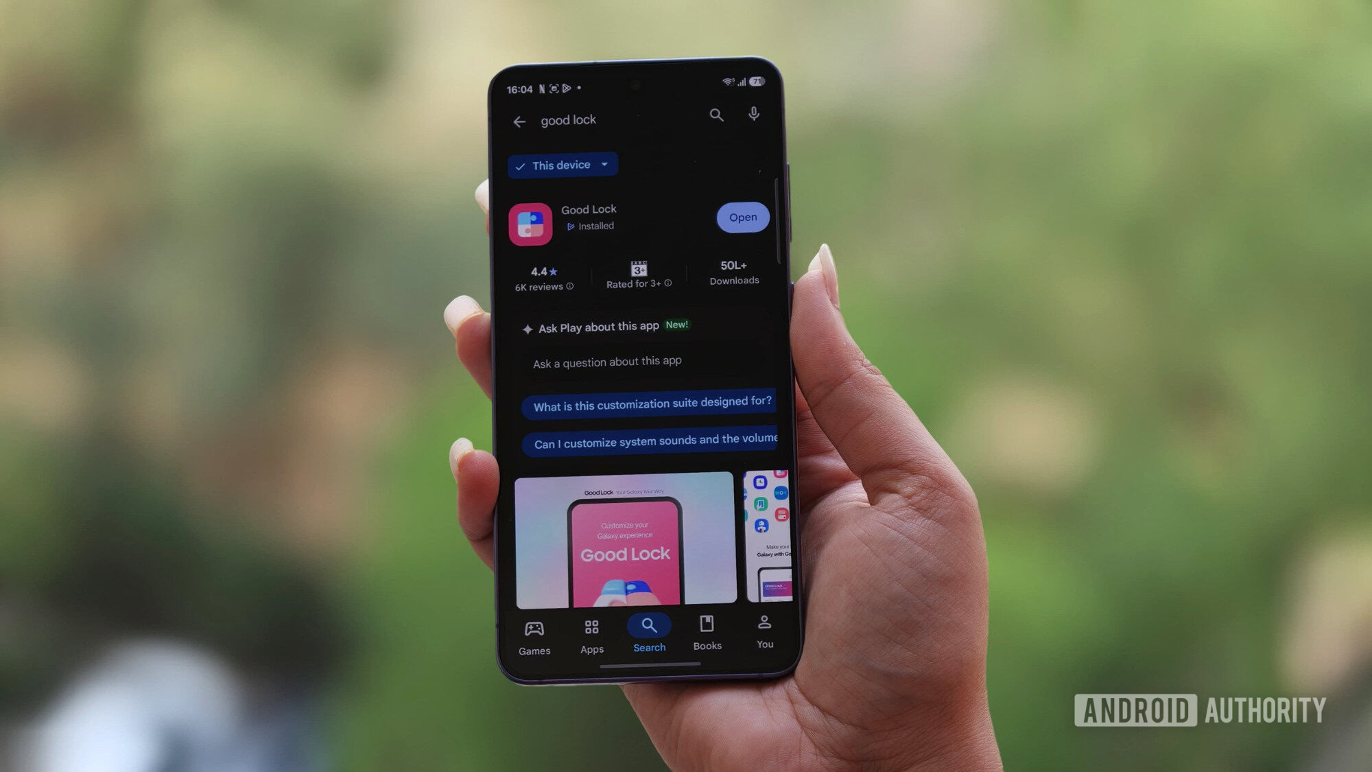 Aplicativo Good Lock aberto na Google Play Store Aplicativo Good Lock aberto na Google Play Store