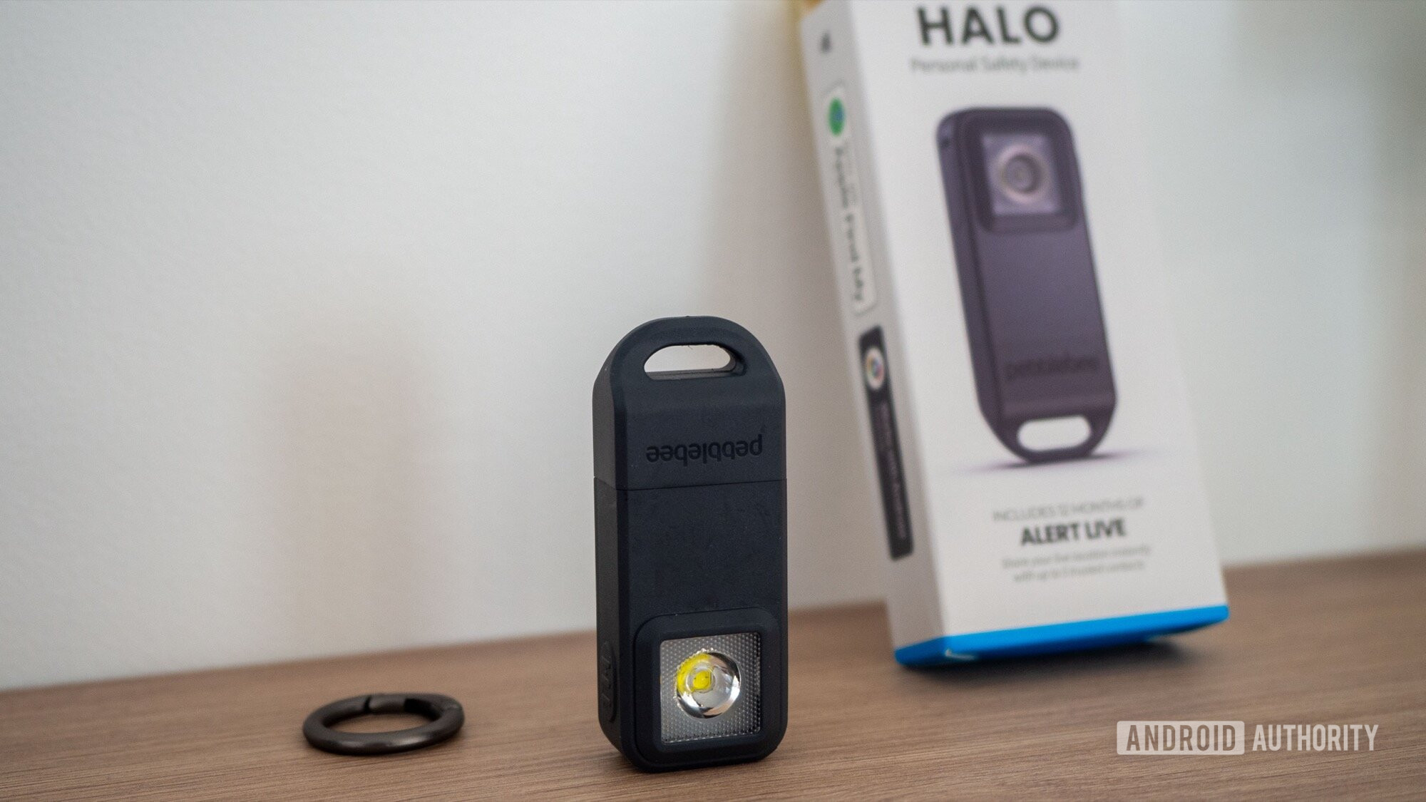 dispositivo de segurança pessoal pebblebee halo com hub google find com caixa e chaveiro