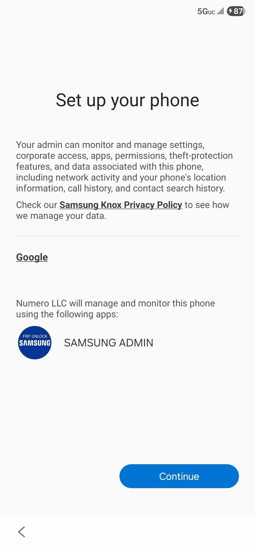 Galaxy S22 Ultra MDM bloqueado pelo Número LCC 1