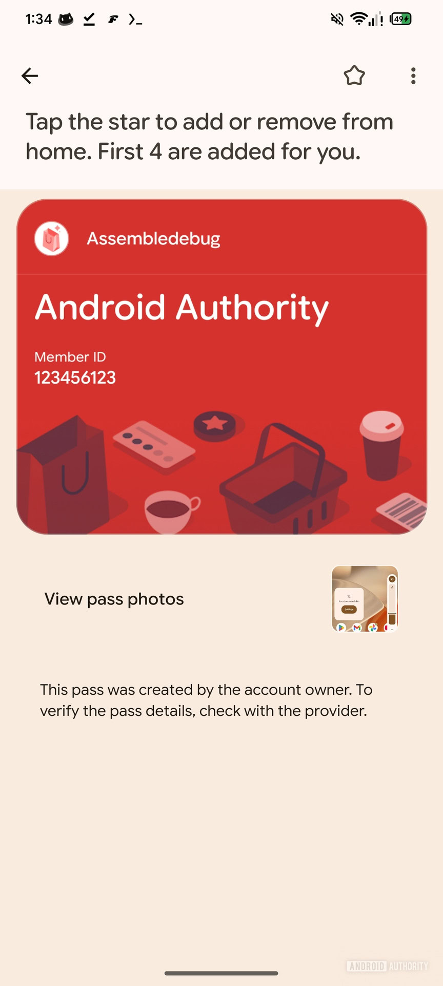 UI do Google Wallet Star passa (2)