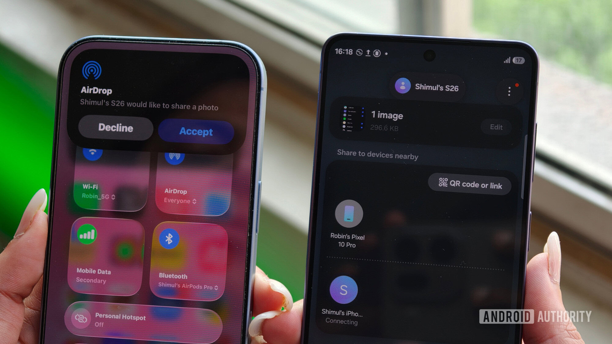 Aceitando arquivo no iPhone 17 do Galaxy S26