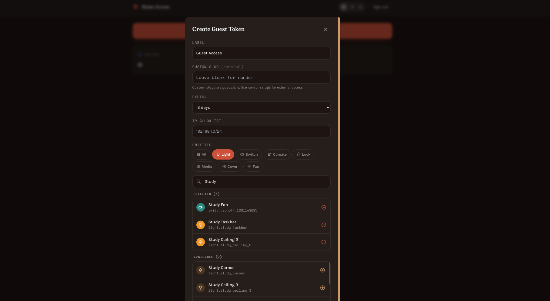 Opções de token HA Pass Opções de token HA Pass