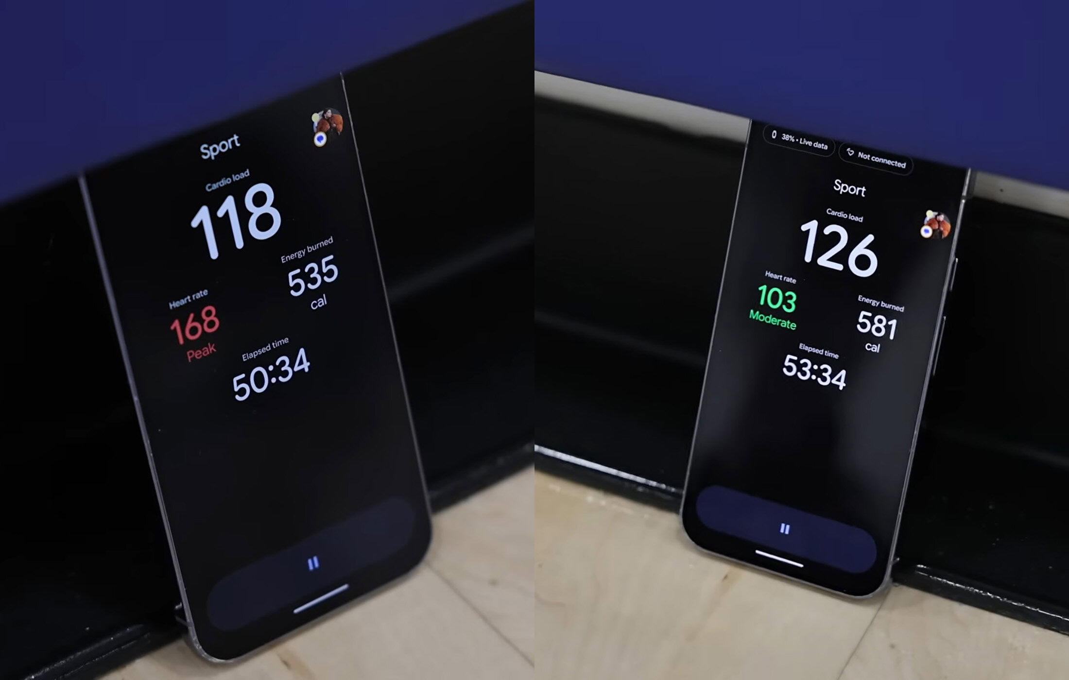 Rastreamento esportivo ao vivo do aplicativo Fitbit