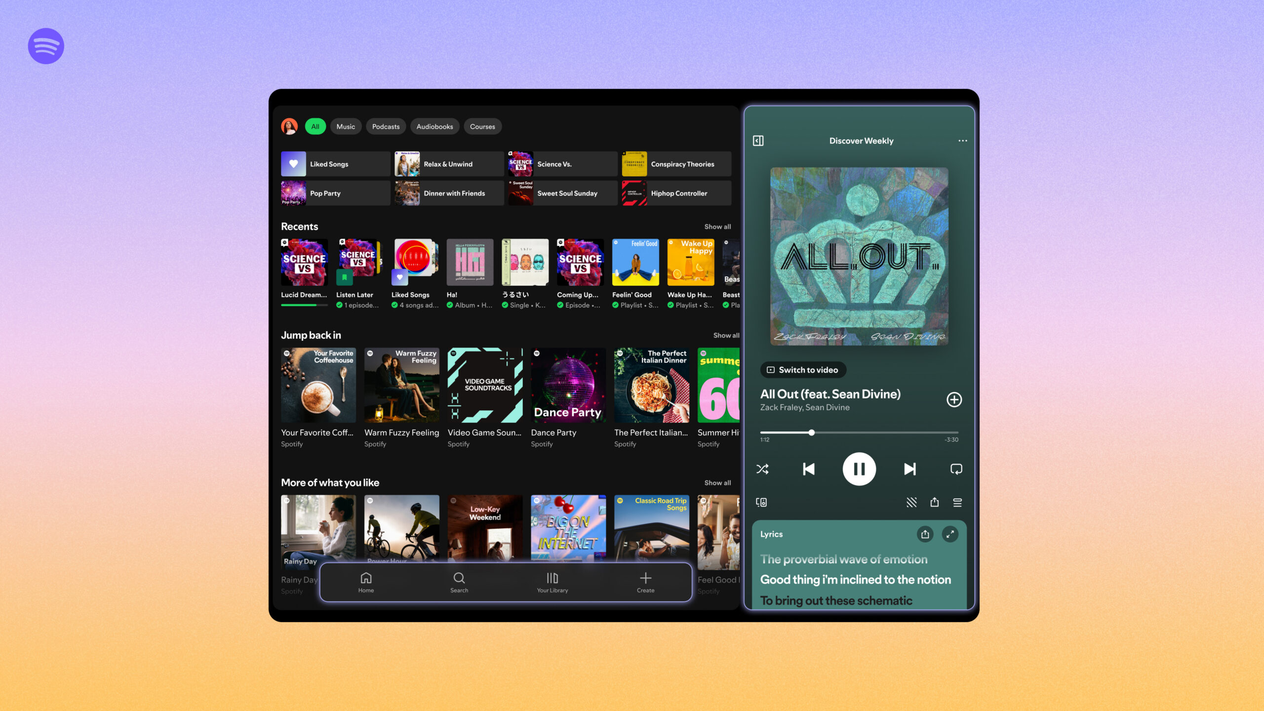 Layout de tablet atualizado 3 do Spotify Layout de tablet atualizado 3 do Spotify