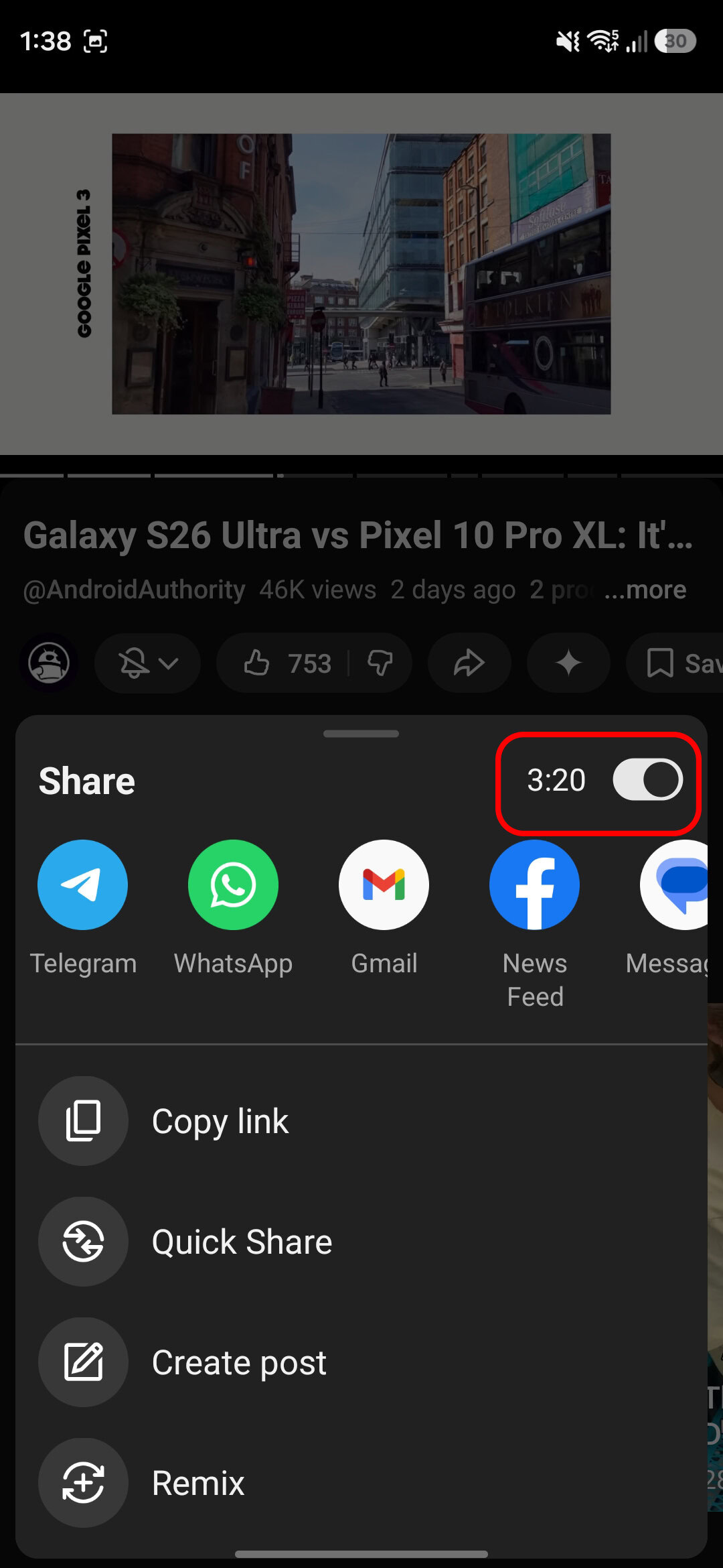 Carimbo de data/hora do YouTube