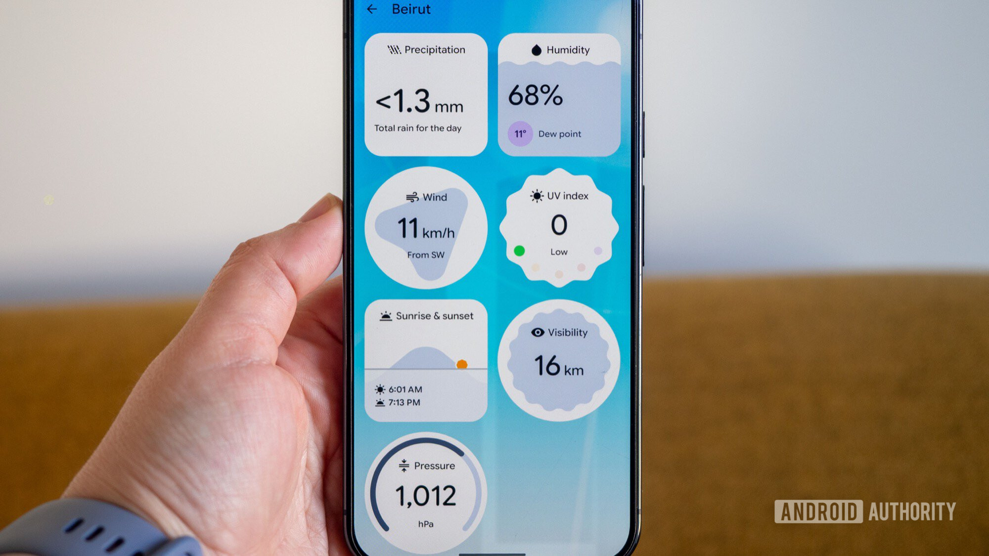 detalhes das caixas de previsão do tempo do Google Pixel