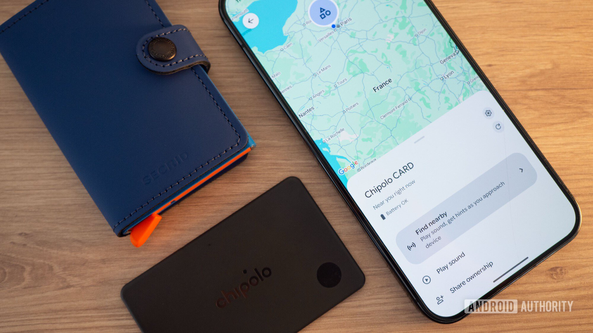 cartão chipolo google find hub rastreador bluetooth aplicativo de carteira secrid