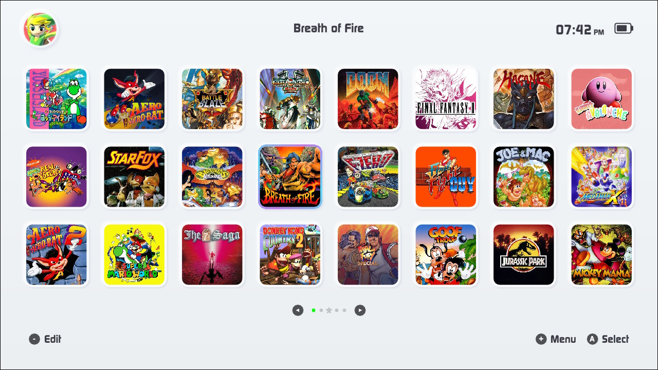 Tela inicial do Tico no Nintendo Switch