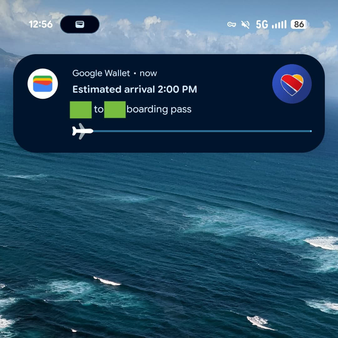 Atualizações ao vivo de voos da Google Wallet 2