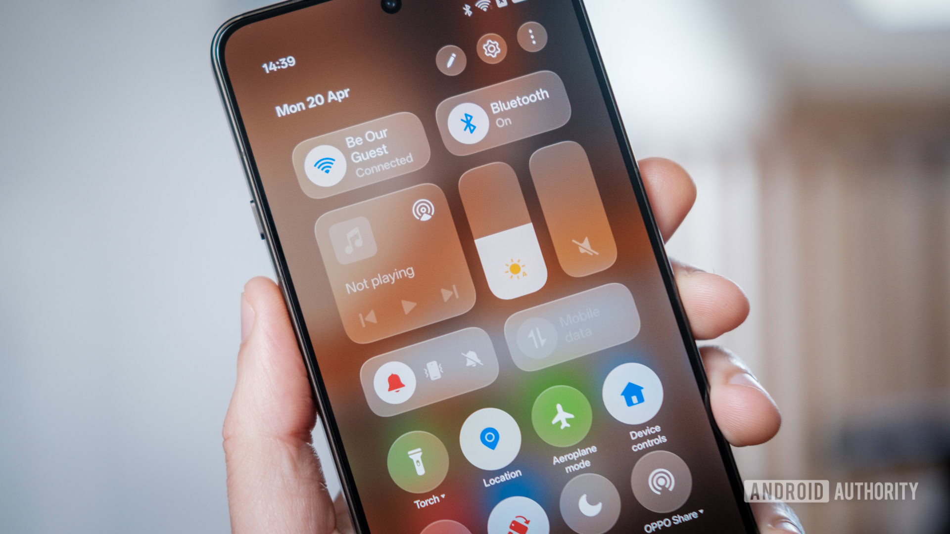 Configurações rápidas do OPPO Find X9 Ultra de perto