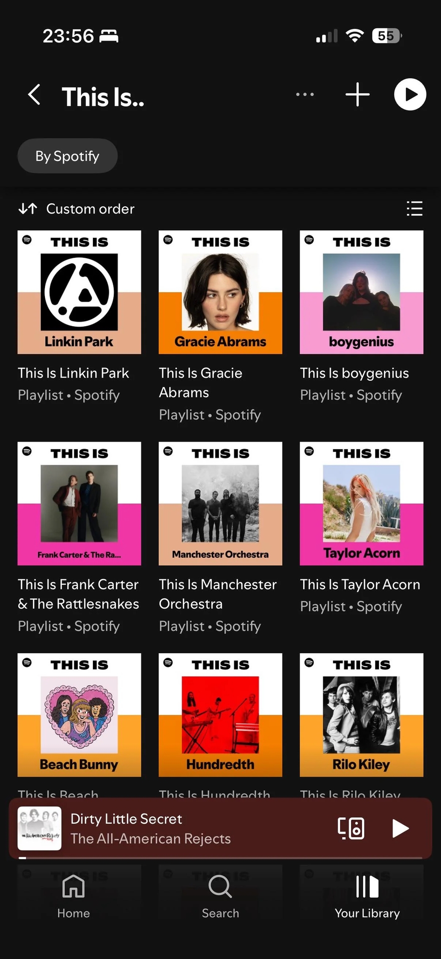 Pastas 3 da lista de reprodução do aplicativo móvel Spotify