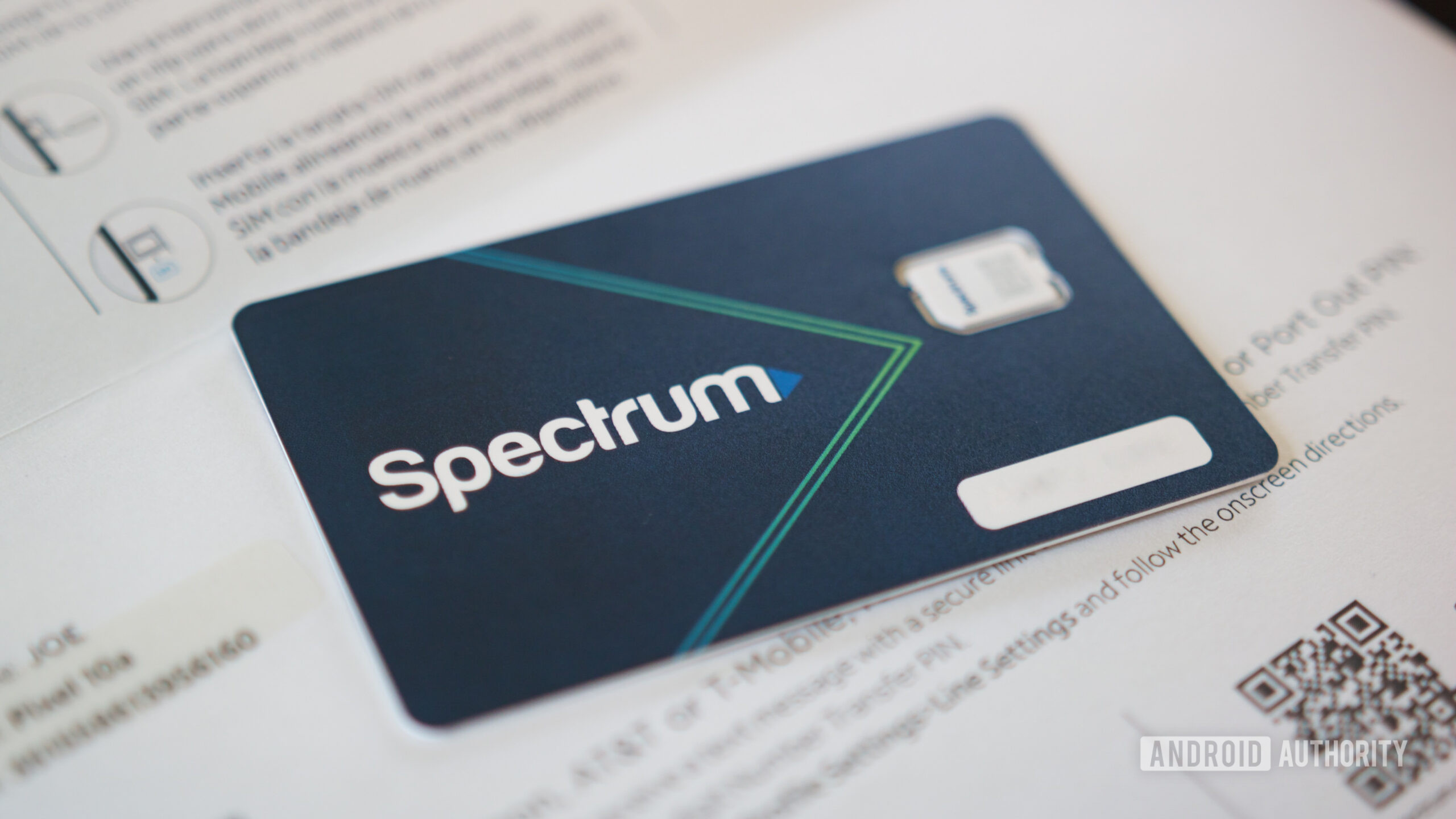 Cartão SIM para Spectrum Mobile.