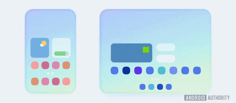 animação de interface do usuário com dobra larga