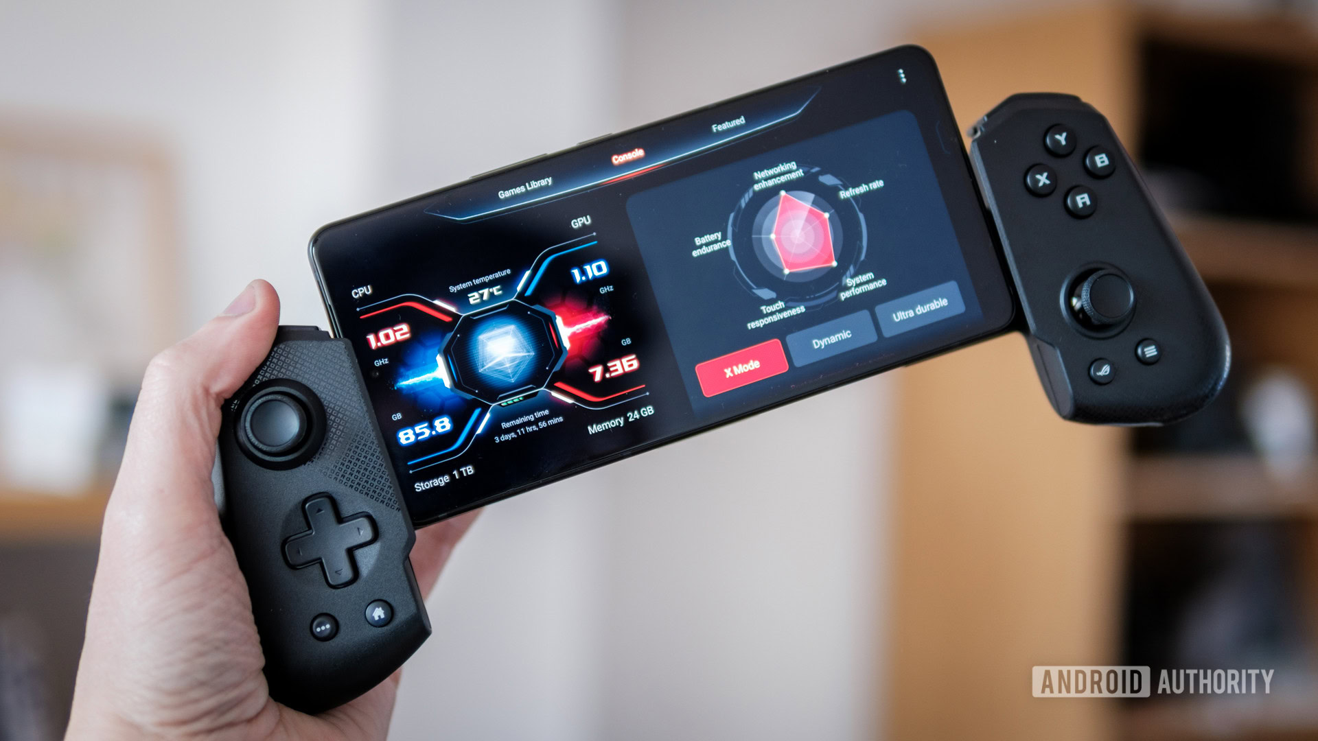 ASUS ROG Phone 9 Pro ROG Tessen na mão