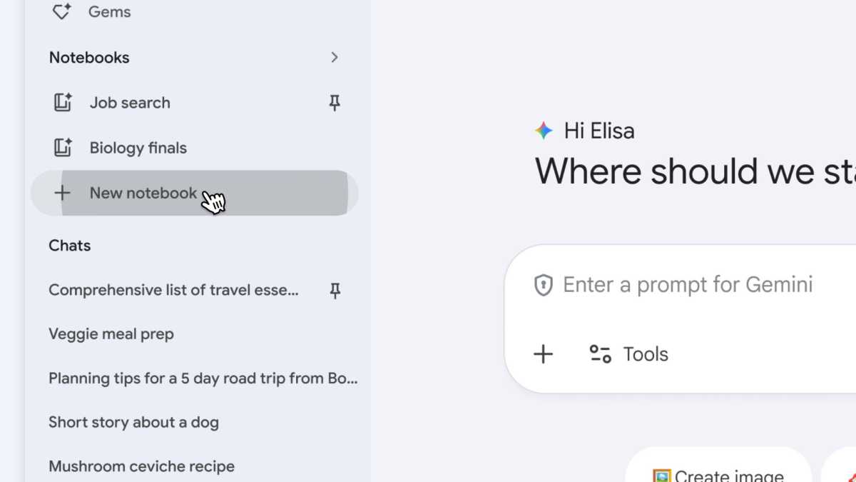 Novo recurso Notebook no Google Gemini