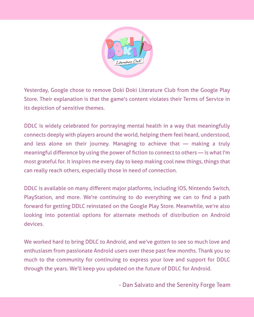 Postagem azul do Serenity Forge