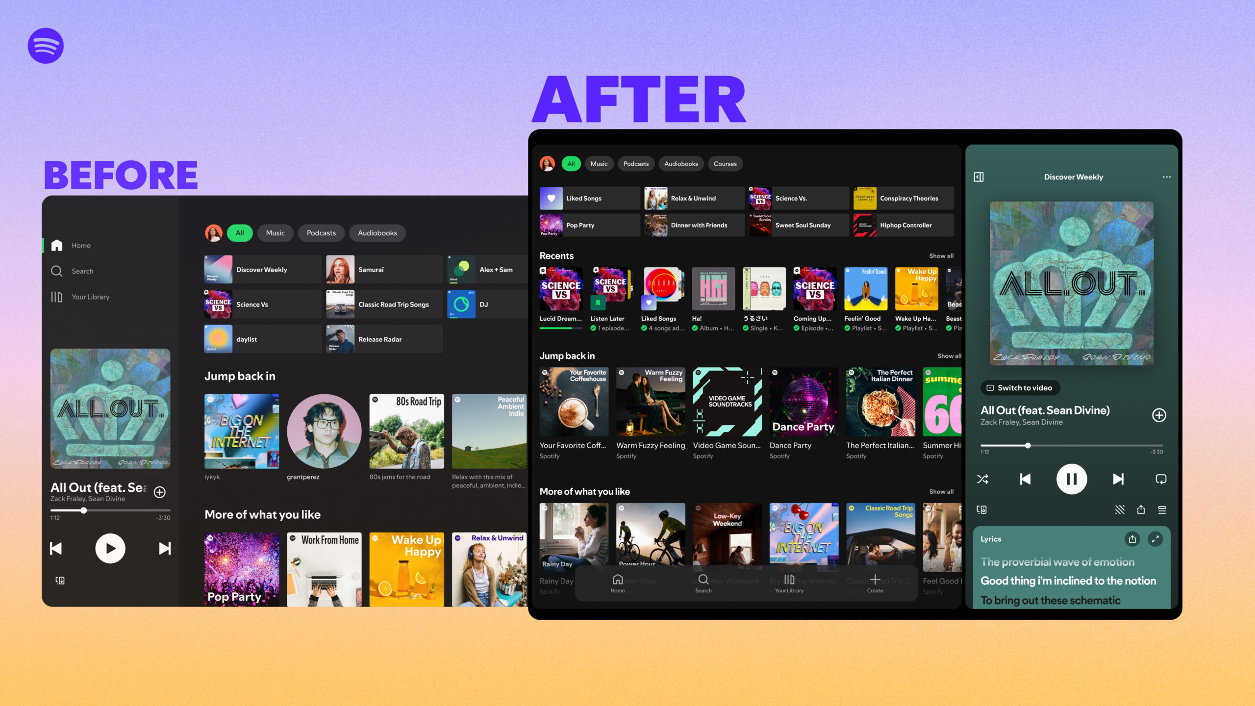 Layout de tablet atualizado do Spotify 1 Layout de tablet atualizado do Spotify 1