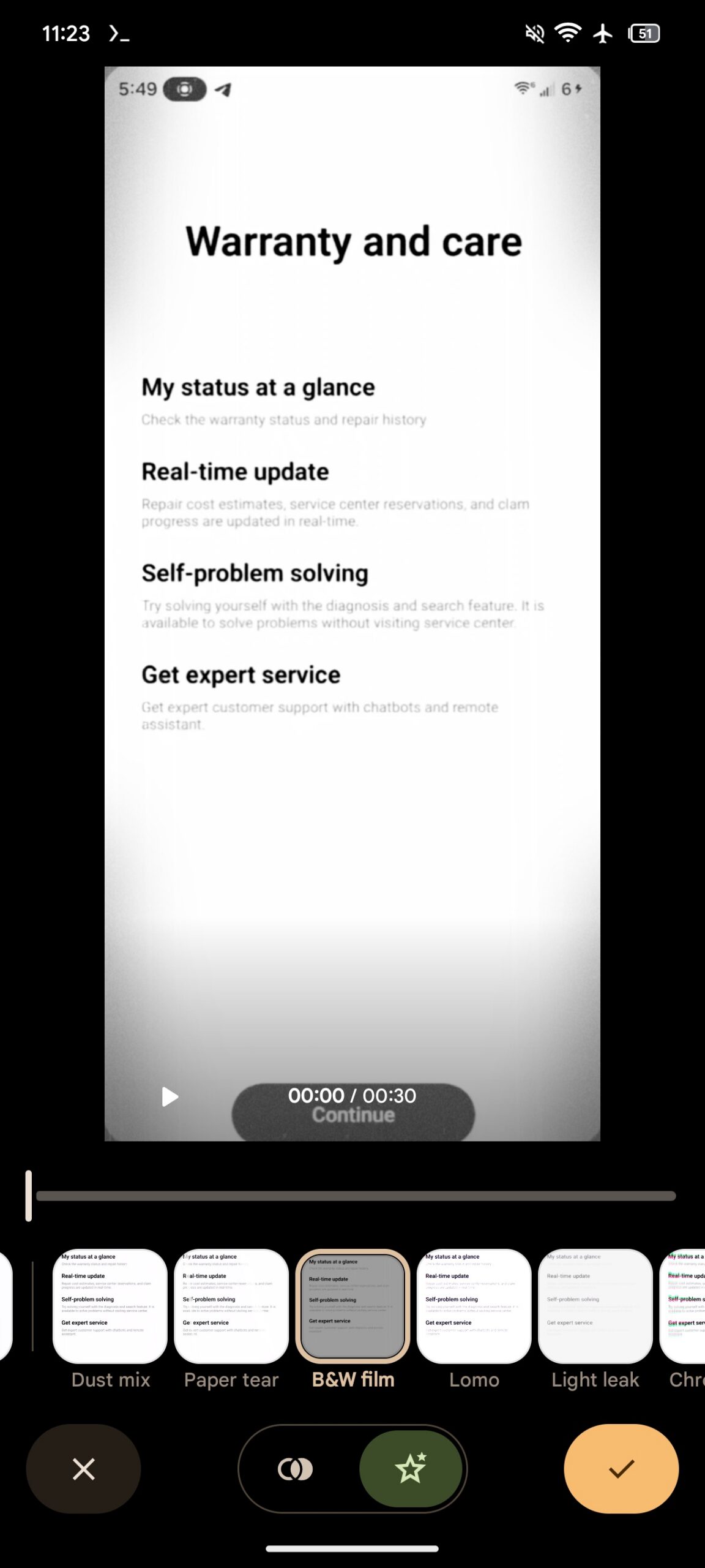 Efeitos do editor de vídeo do Google Fotos Voltar 2