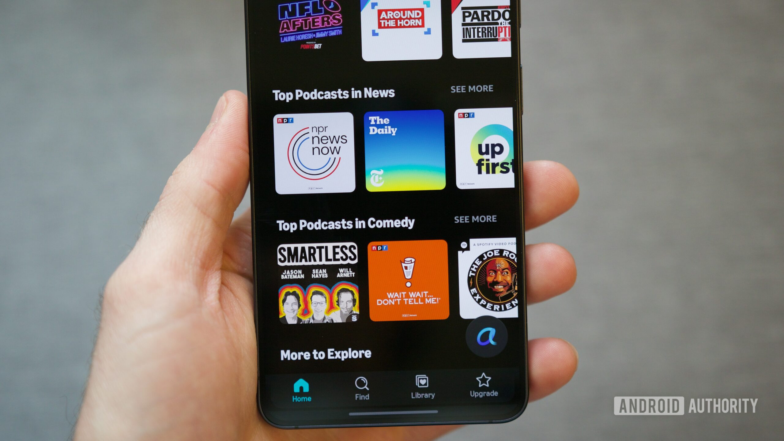 Podcasts no aplicativo Amazon Music.